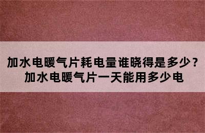 加水电暖气片耗电量谁晓得是多少？ 加水电暖气片一天能用多少电